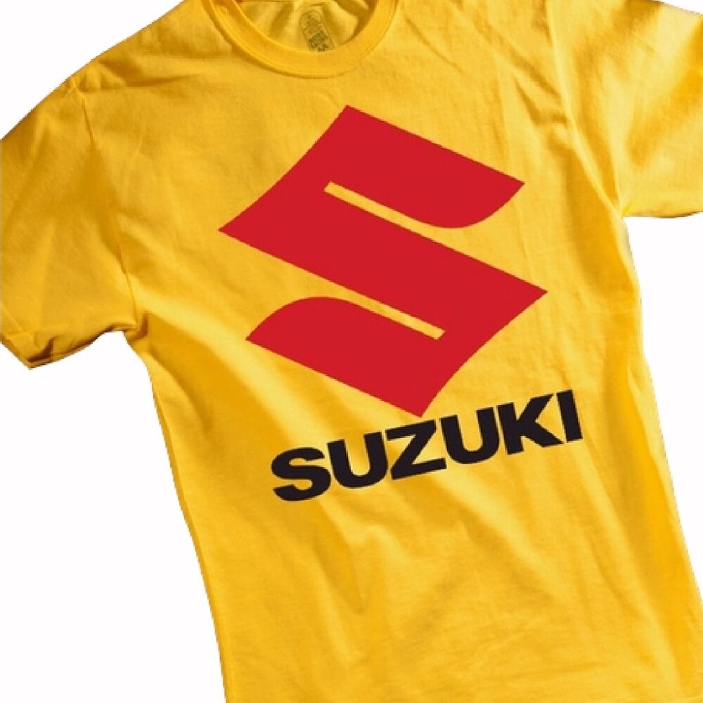 Suzuki Logo Yellow Short Sleeve T-Shirt AHRMA Metro Racing - NEW Fast Ship